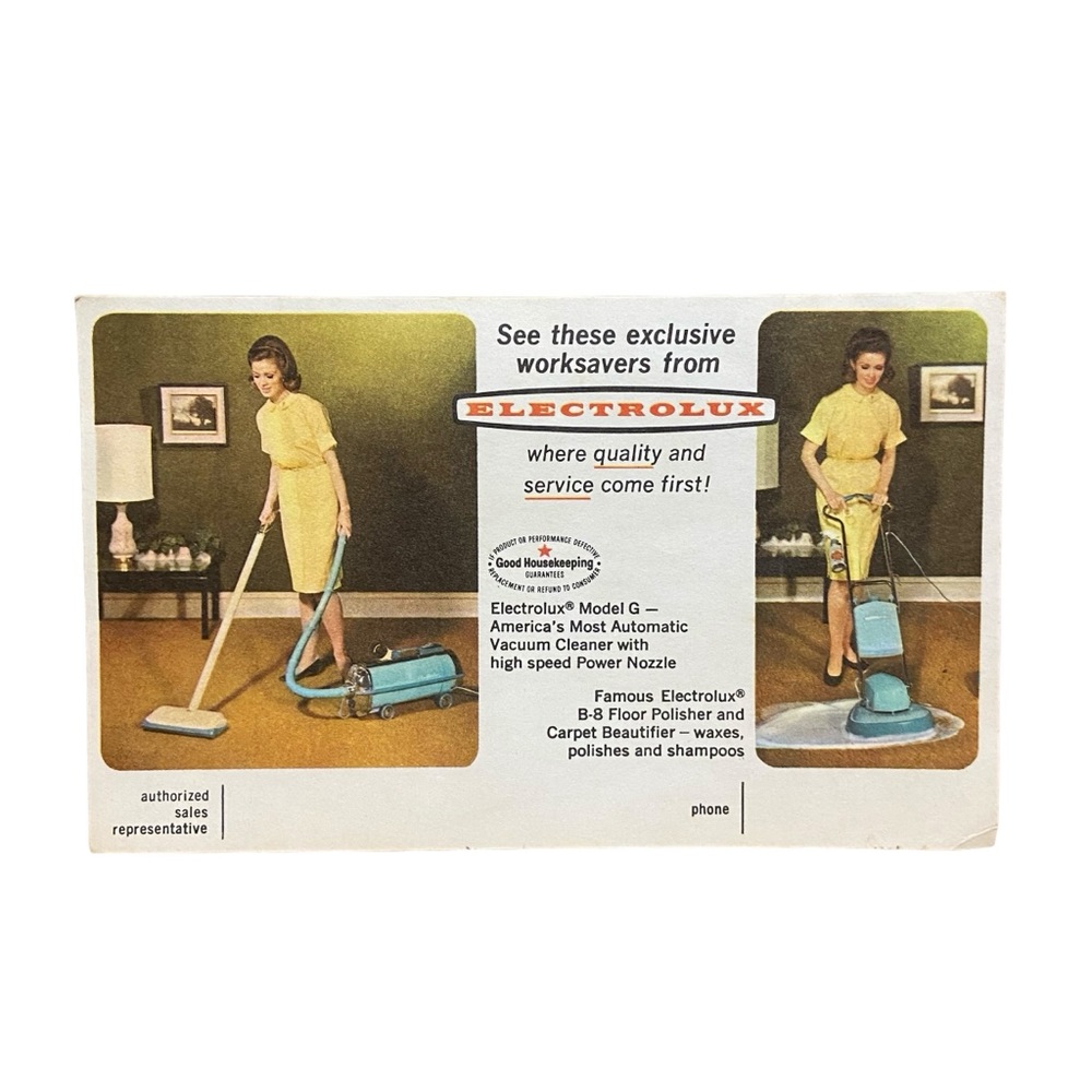 Electrolux Vacuum Cleaner Color Advertising Postcard